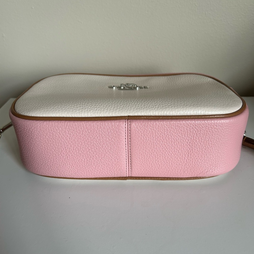 Coach Jamie Camera Bag Colorblock White Pink Pebbled Leather Crossbody Bag C9926 - Picture 6 of 8